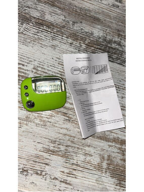 Unbranded Digital Pedometer Wearable One Size Lime Green Silver